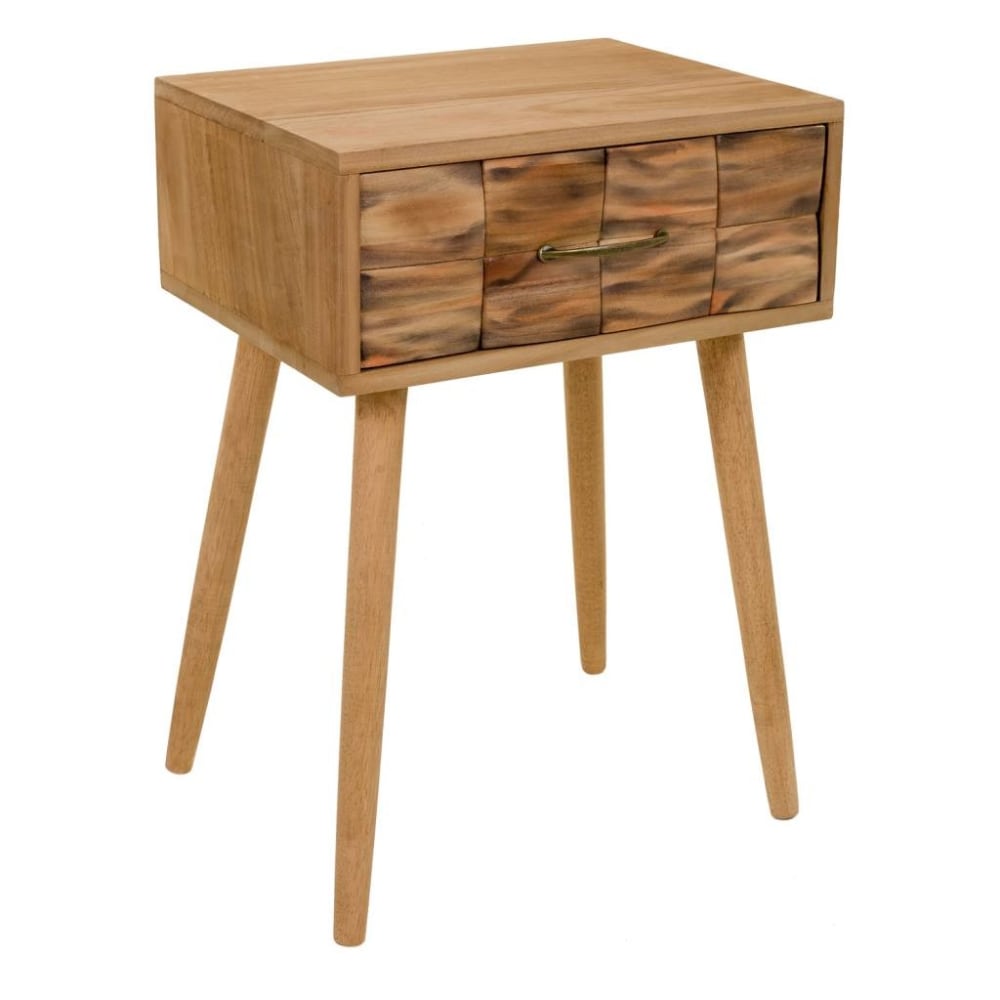 Table de chevet en bois marron 44x38x63h