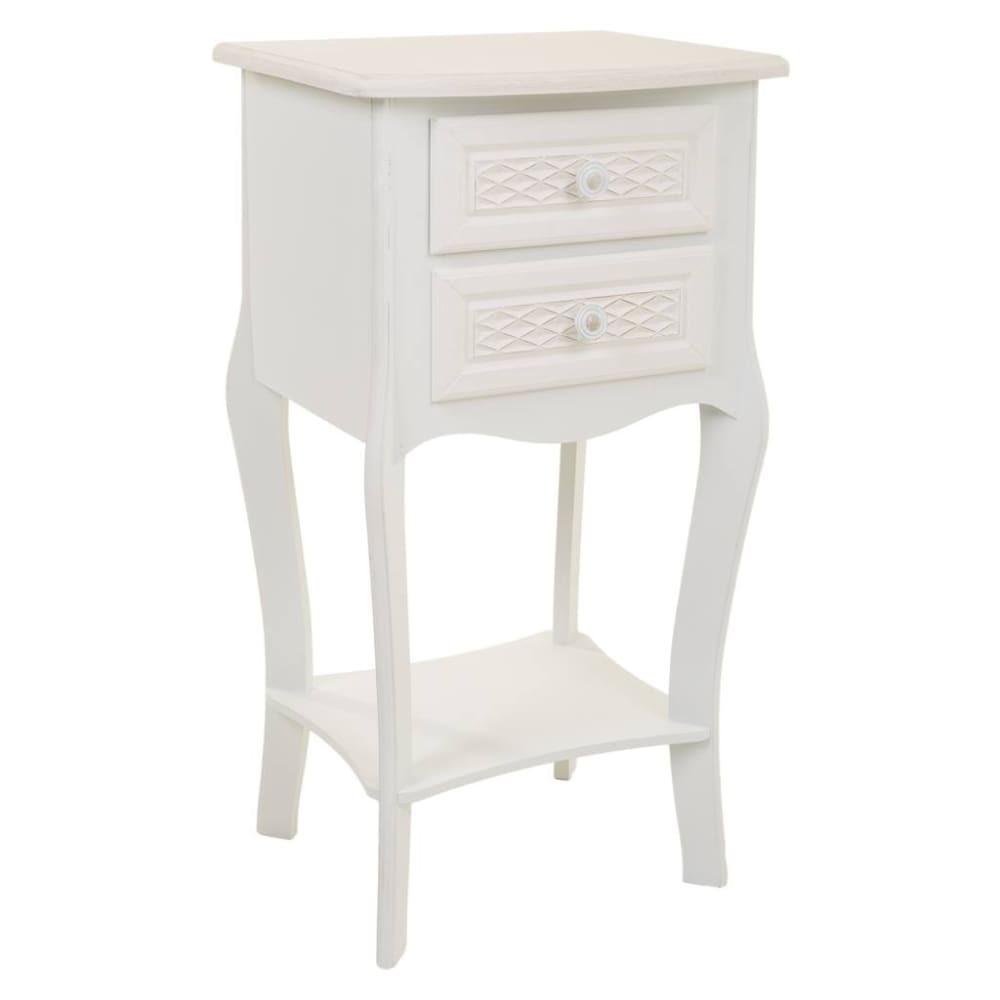 Mesita de noche de madera de 2 cajones 38x31,3x71