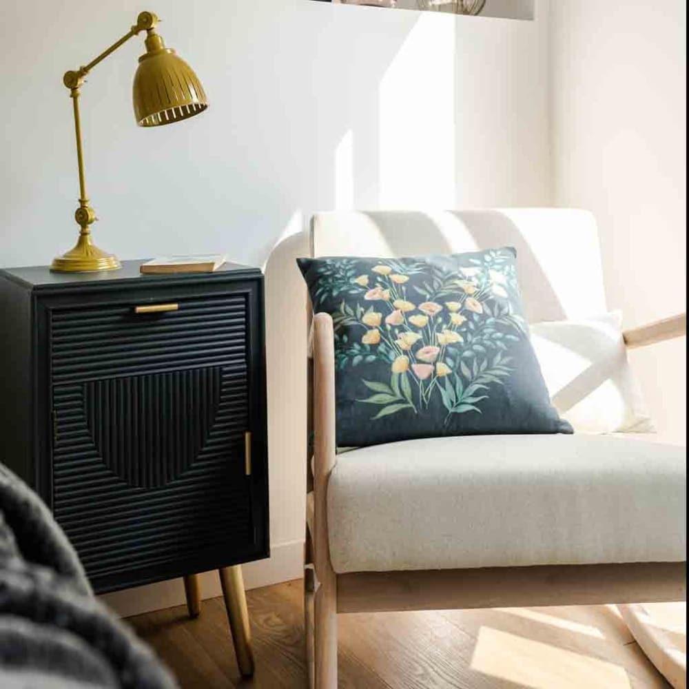 Nachttisch aus Holz, 39,5x36x70,5, dunkelgrau - Maisons Du Monde