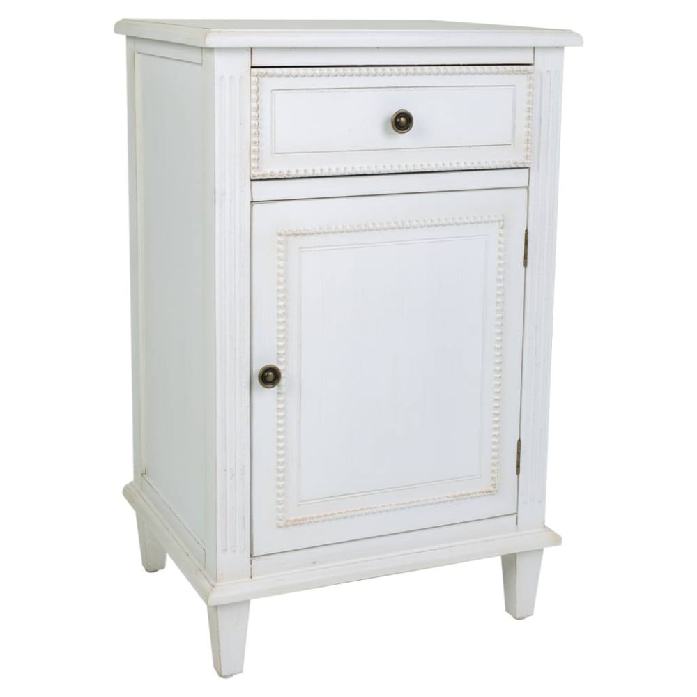 Wanderlust deco Nachttisch aus lackiertem Holz, 45x36x72, weiß style classic chic - Spanplatte