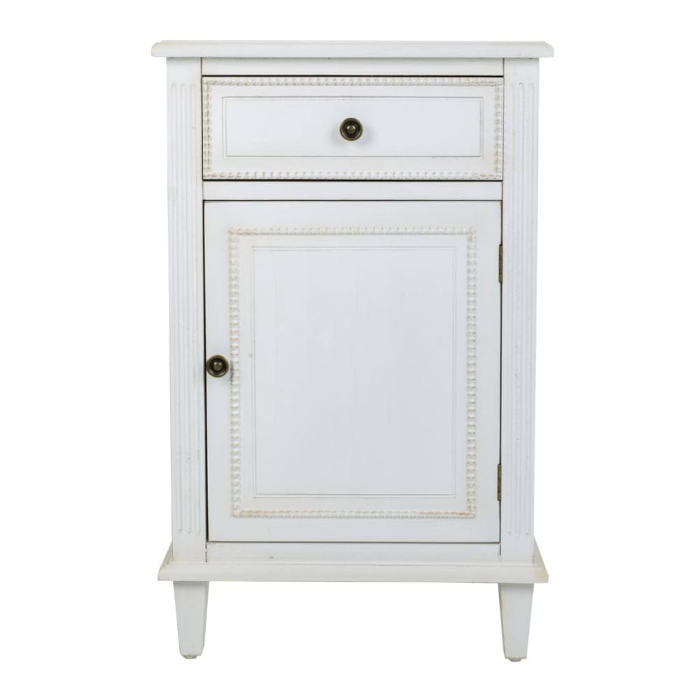 Table de chevet en bois laqué blanc 45x36x72h