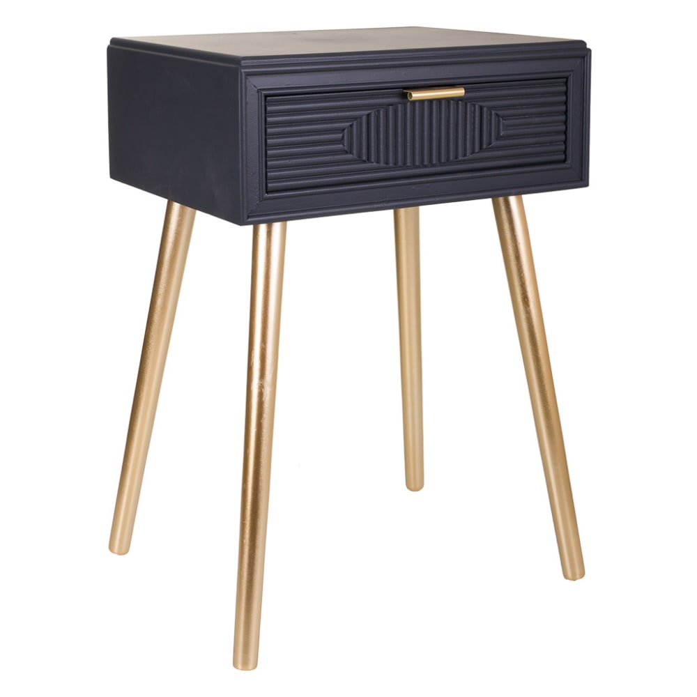 Wanderlust deco Nachttisch aus Holz, 47x39x67, dunkelgrau - Spanplatte
