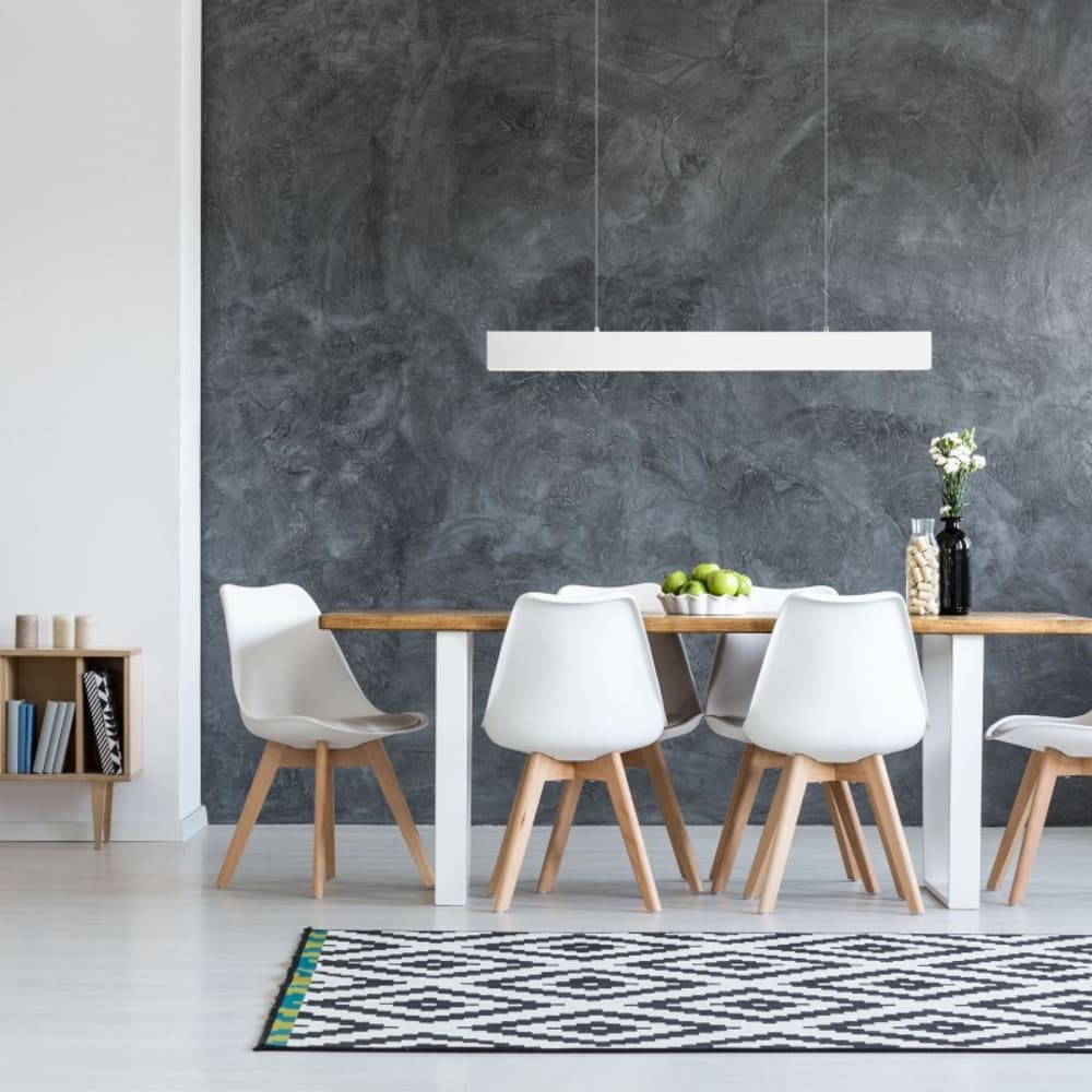 Suspension linéaire LED en métal blanc — vue 3