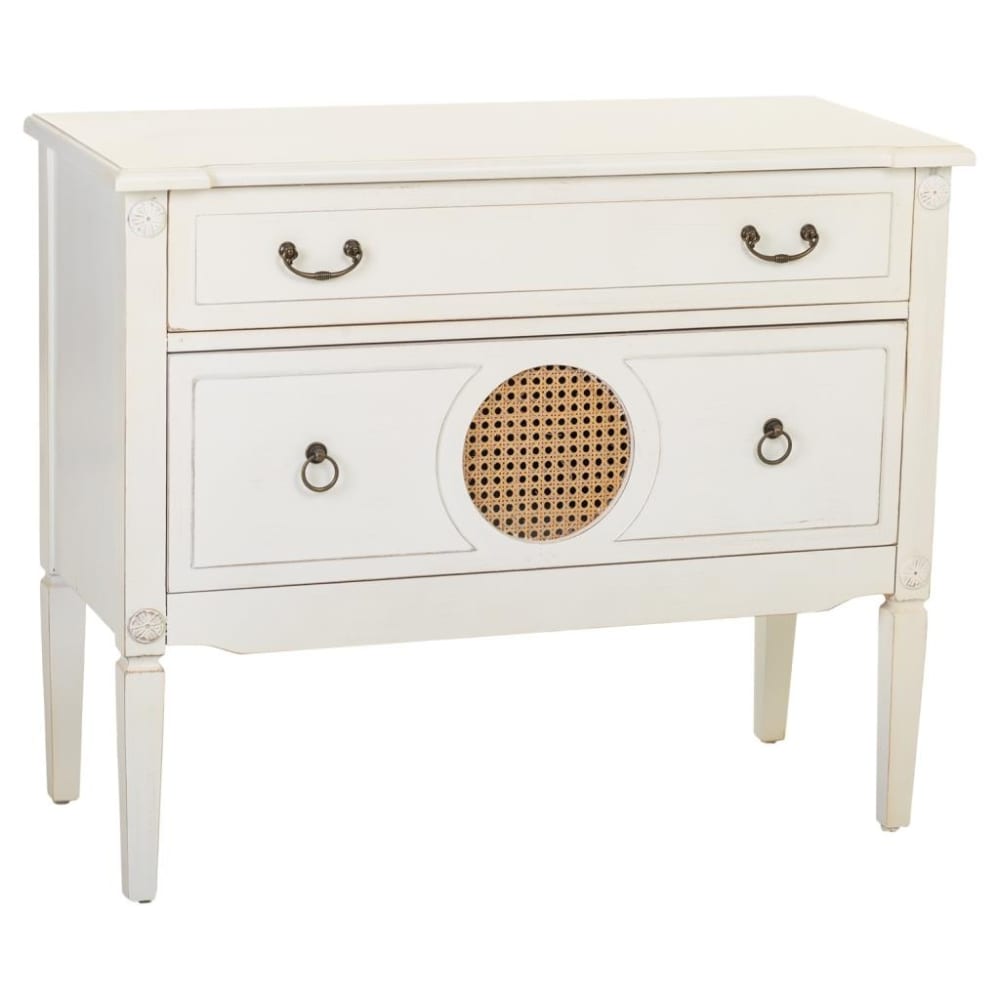 Wanderlust deco Kommode aus Holz, 88x38x72h cm, Weiße style classic chic Weiß Spanplatte