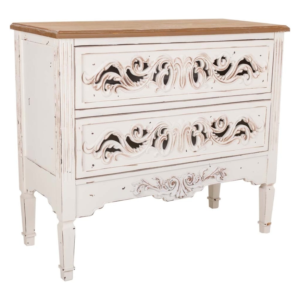 Cómoda de madera blanca 86x38x76