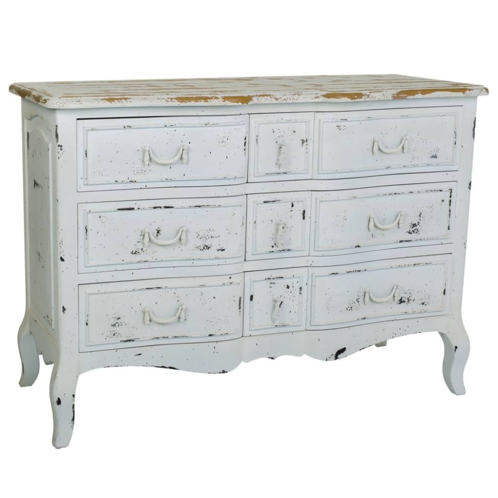 Commode en bois laqué blanc 120x51x84h