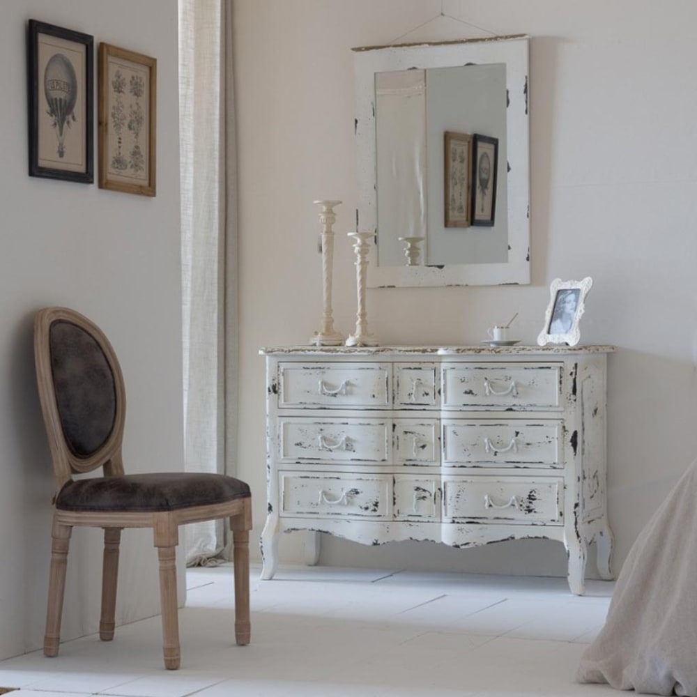Commode en bois laqué blanc 120x51x84h