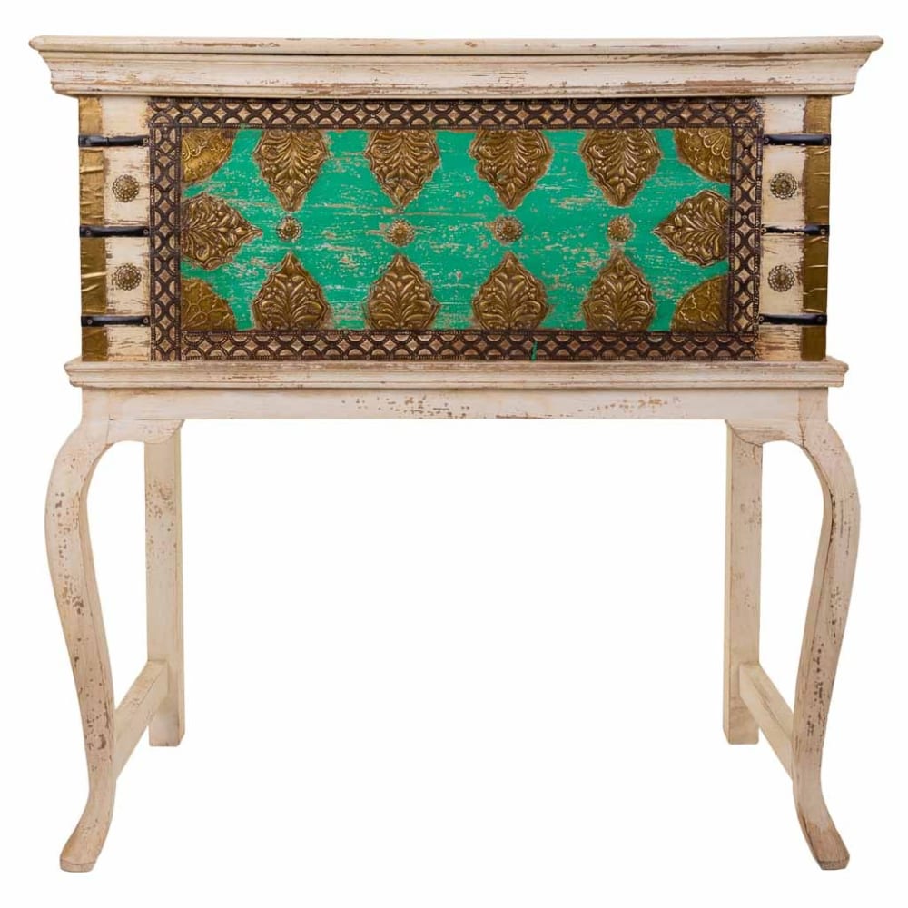 Baúl alto de madera verde 90x41x90 - Maisons du Monde