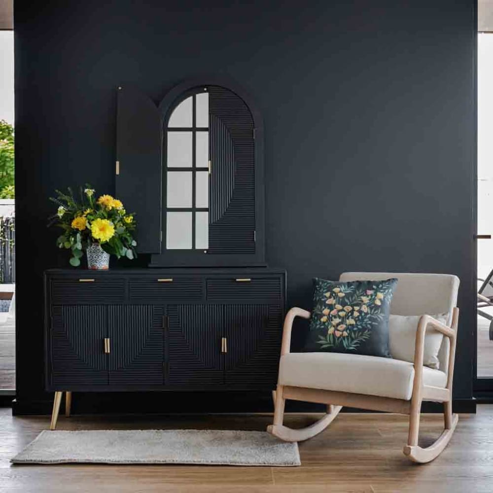 Anrichte aus Holz, 121,5x34x81,5, dunkelgrau - Maisons Du Monde