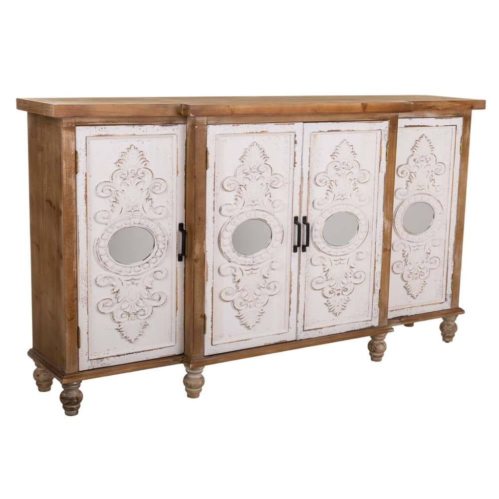 Buffet en bois sculpté marron 154x35x87h