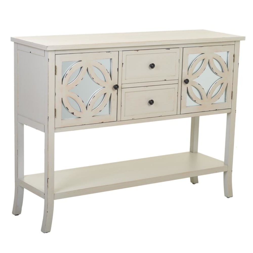 Buffet en bois blanc 121x37x91h