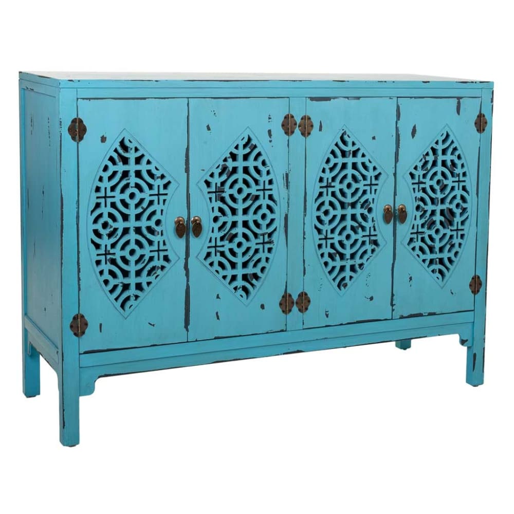 Buffet en bois bleu 120x40x86,5h