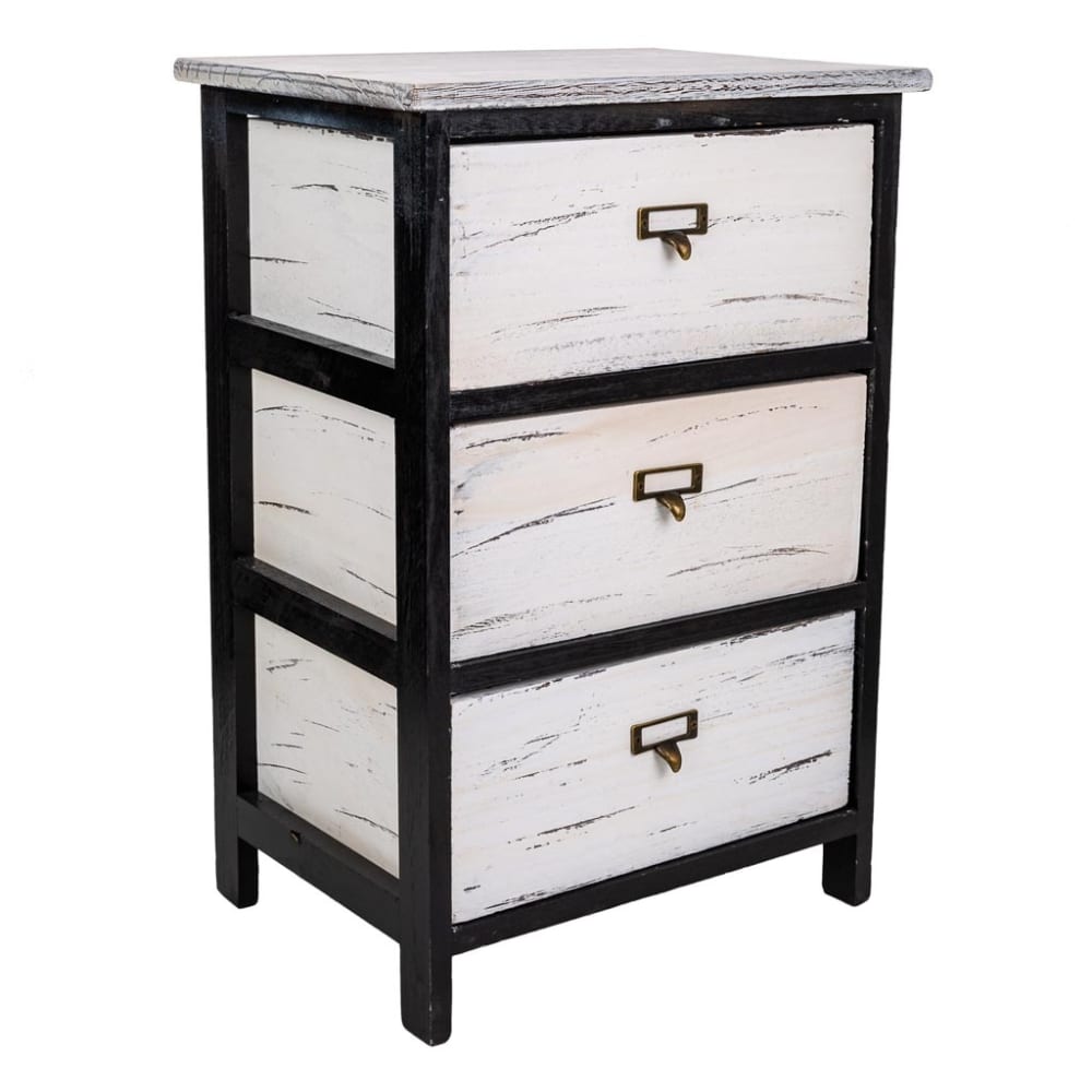 Wanderlust deco Kommode aus Holz, 40x29x58, schwarz Mehrfarbig Holz
