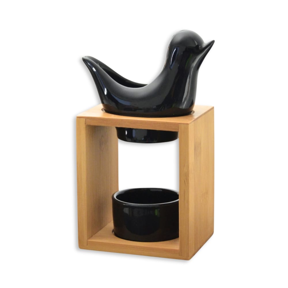 Zen'Arôme Duftbrenner Naturéa aus Bambus und Keramik Schwarz Bambus