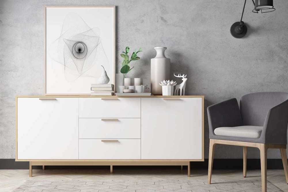 Aparador escandinavo blanco y madera natural - Maisons du Monde