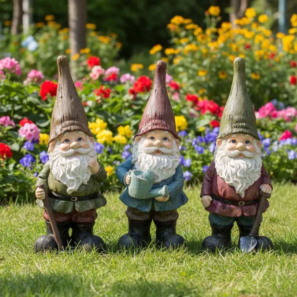 Lot nains de jardin assortis en résine 45 cm - Maisons du Monde