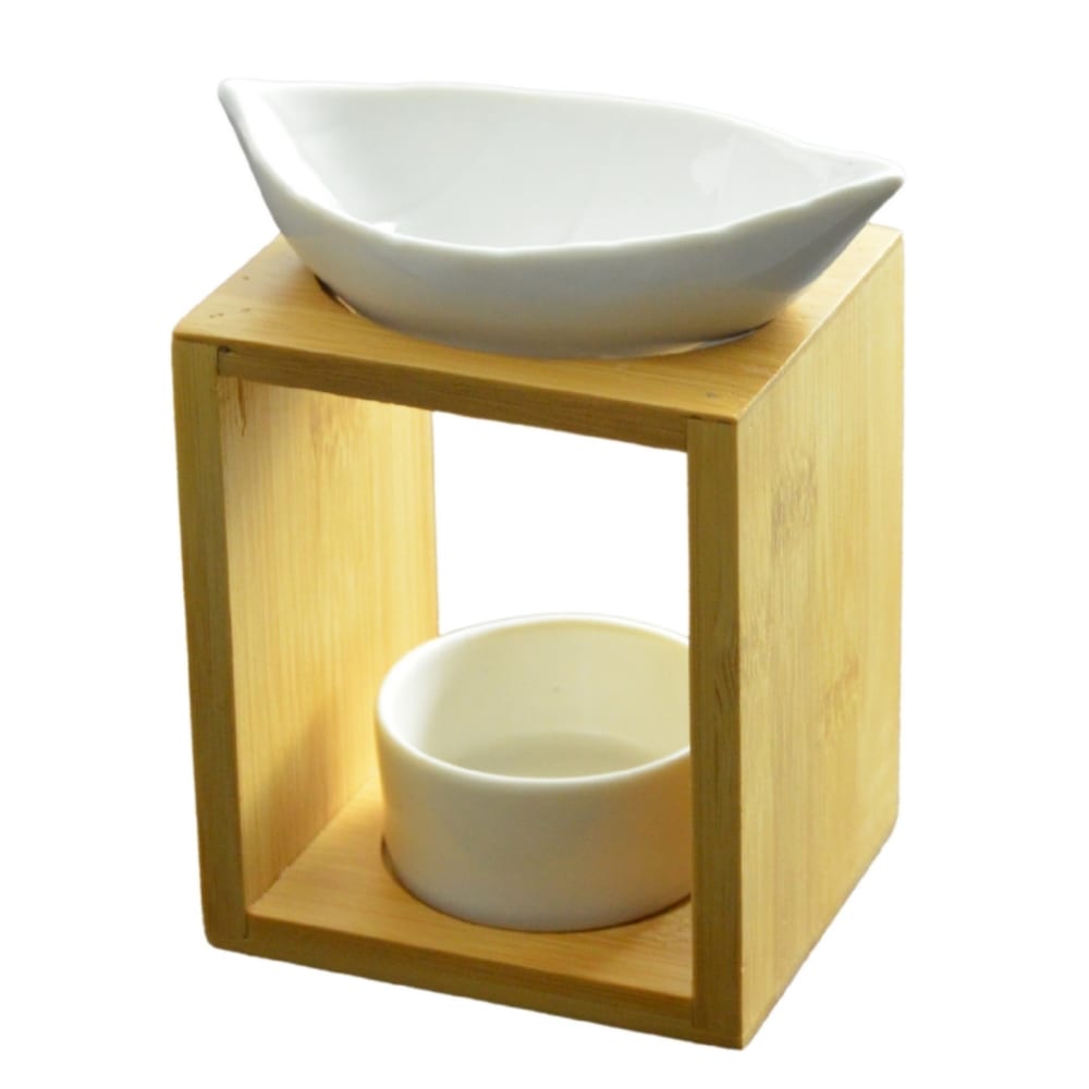 Zen'Arôme Naturéa Duftbrenner aus Bambus und Keramik Weiß Bambus