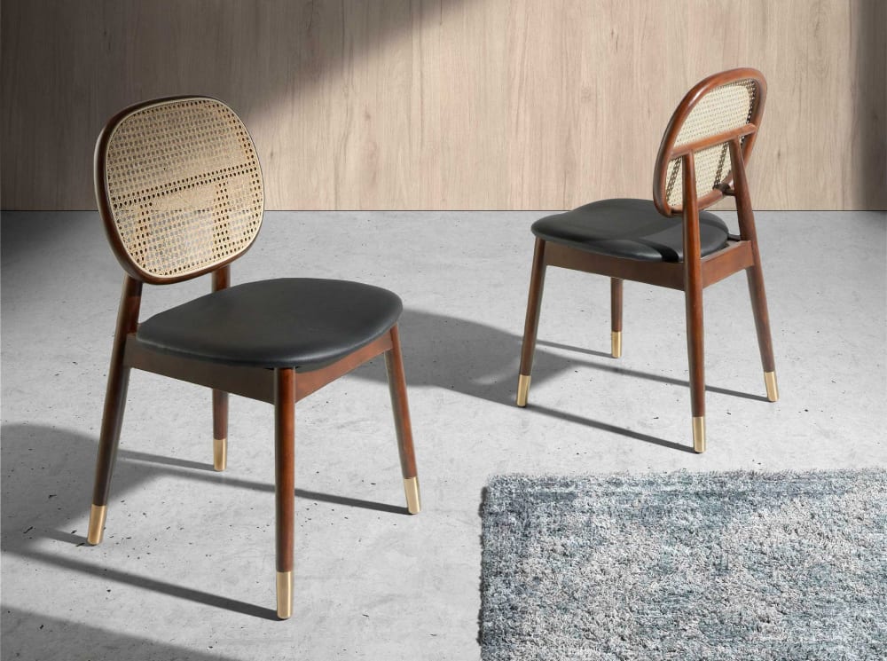 silla comedor respaldo rattan redonda