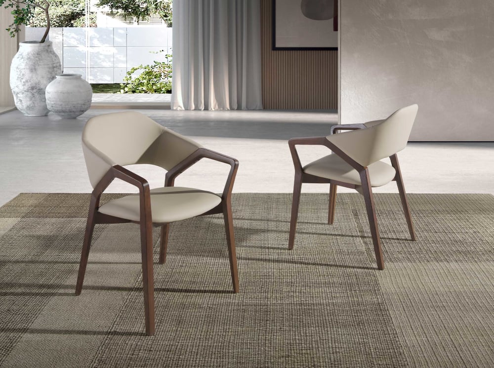 Silla comedor de polipiel estructura nogal - Maisons du Monde