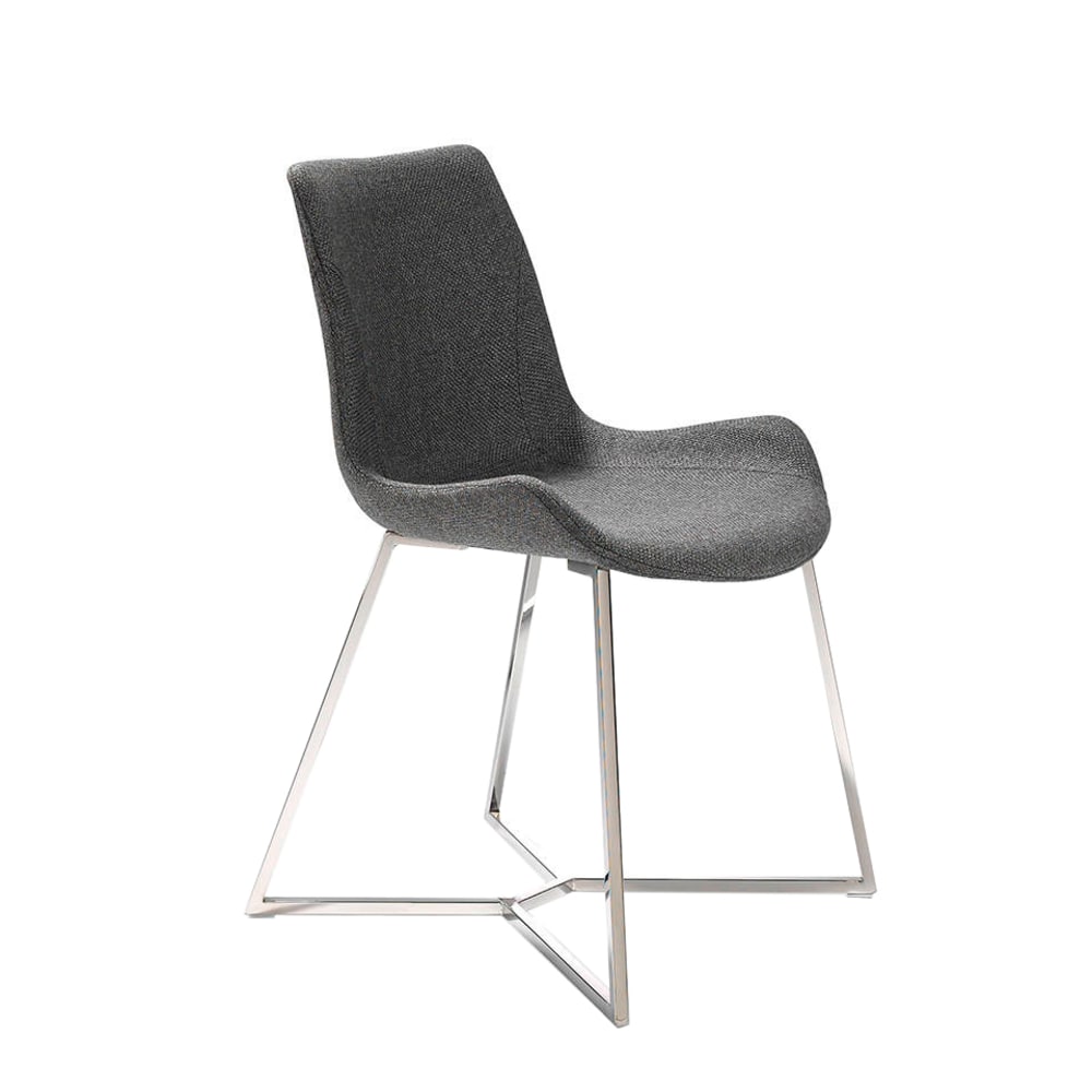 Sedia in tessuto grigio scuro - Modello Contemporaneo - Tessuto