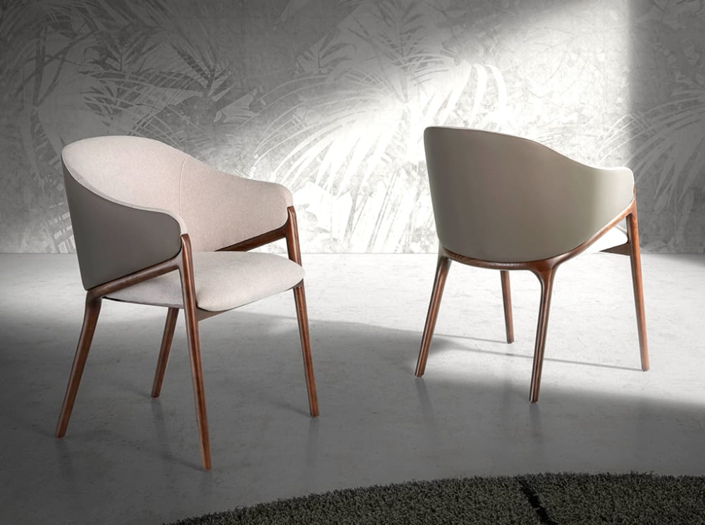 Silla comedor tapizada tela y polipiel - Maisons du Monde