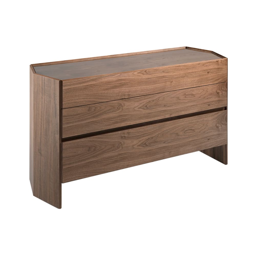 Angel Cerda Kommode Nussbaum mit Platte aus gehärtetem Glas style modern Braun Spanplatte