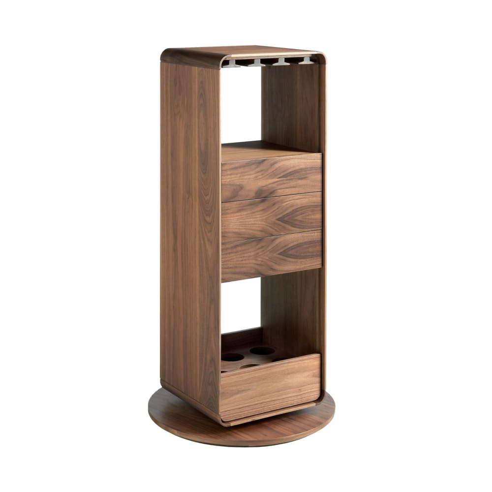 Angel Cerda Drehbarer Barschrank aus Nussbaum style modern Braun Holz
