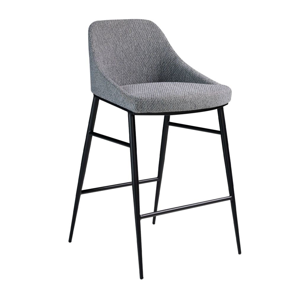 Tabouret en tissu gris Tabouret en tissu gris