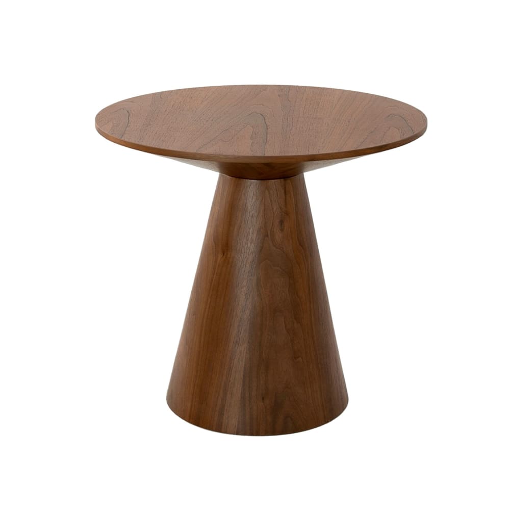 Table d'angle ronde en noyer