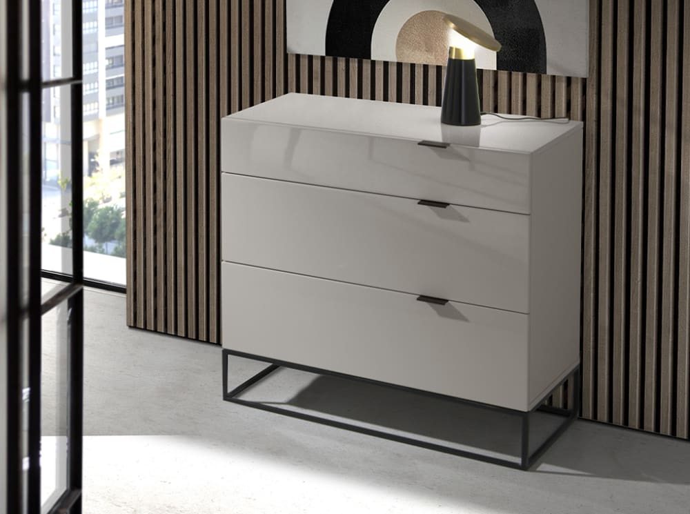 Coffre en effet bois gris et acier noir - Maisons du Monde