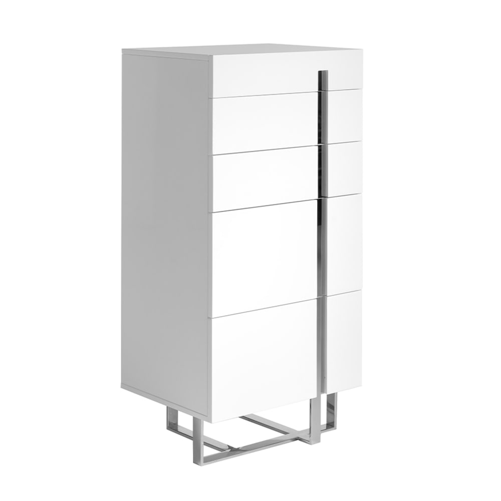 Chiffonnier en bois blanc - acier