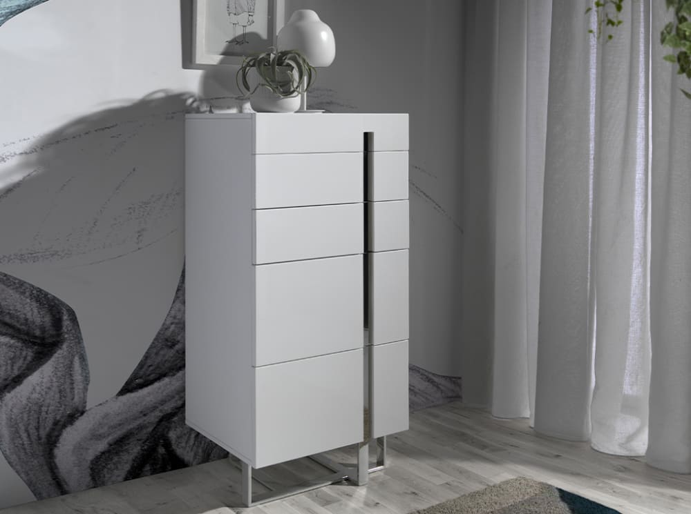 Chifonier blanco y acero cromado - Maisons du Monde