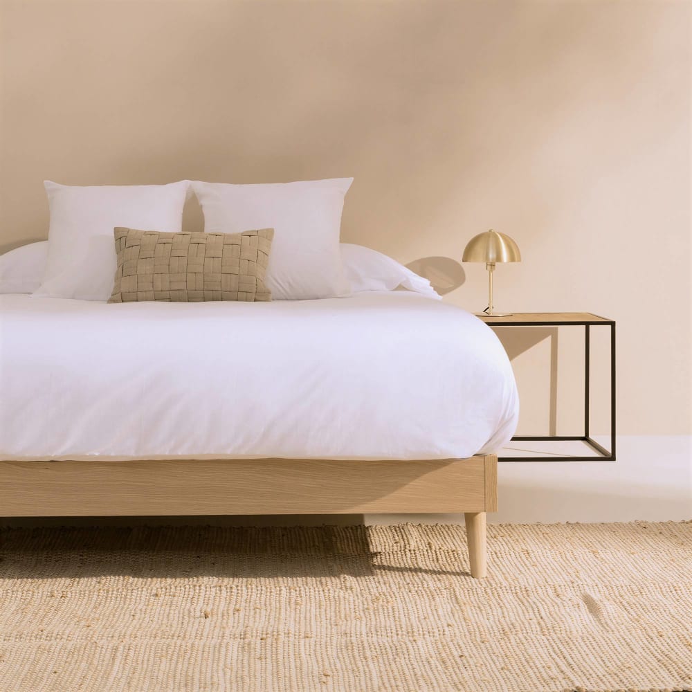 Funda nórdica de algodón orgánico 180 hilos blanco. Cama 135-140cm