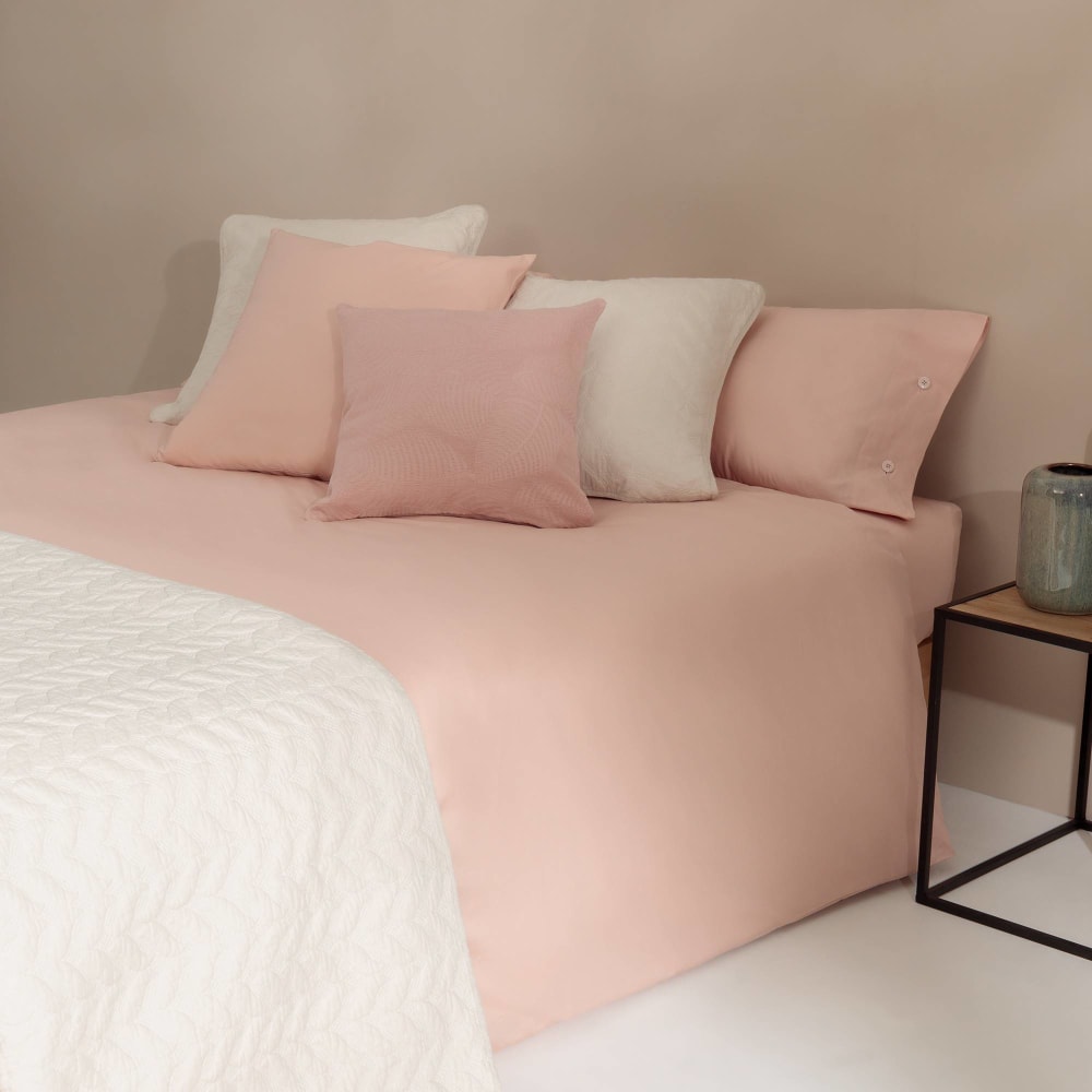 Funda nórdica de algodón orgánico 180 hilos color rosa. Cama 150-160cm - Maisons du Monde