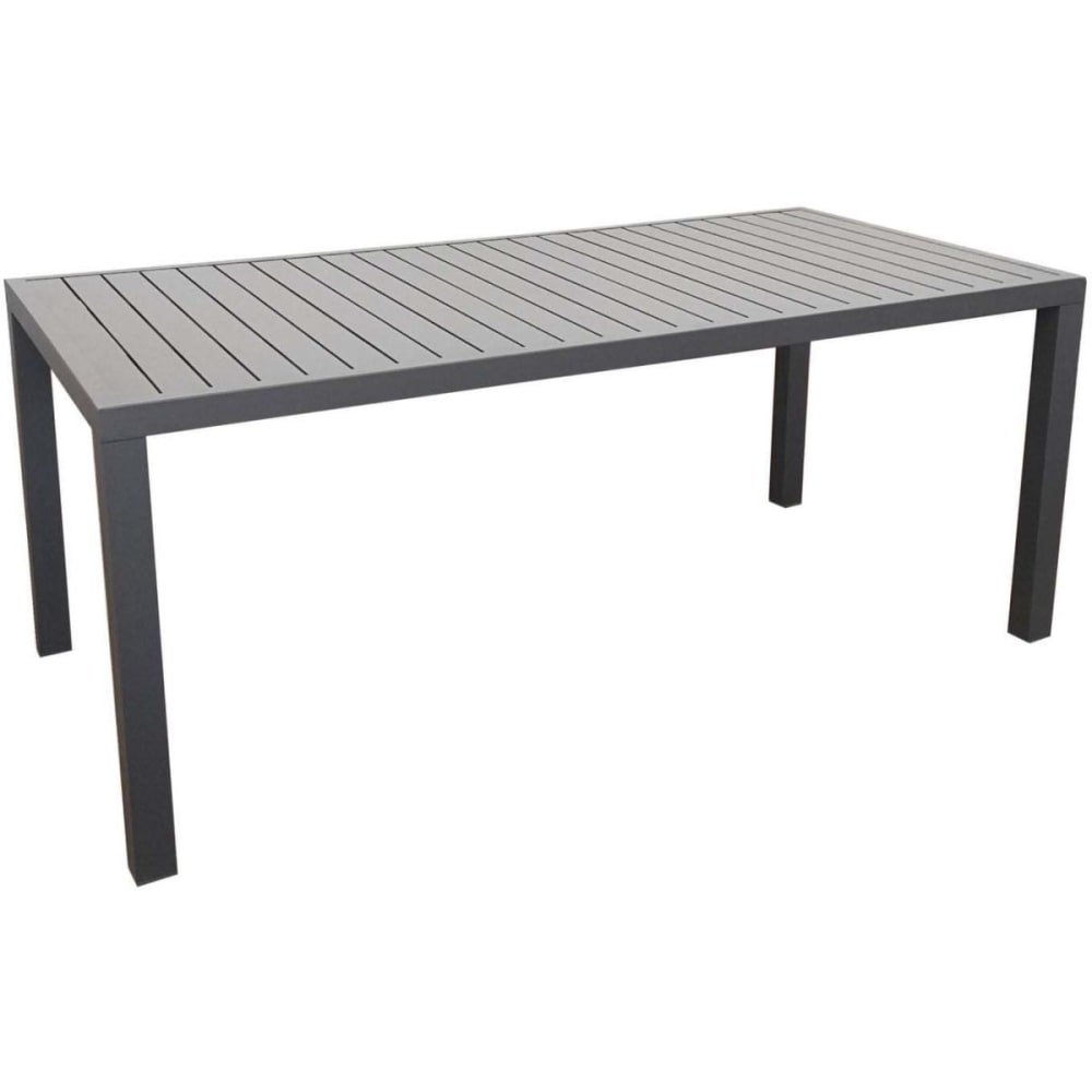 Table extérieure en aluminium plateau à lattes 8 personnes