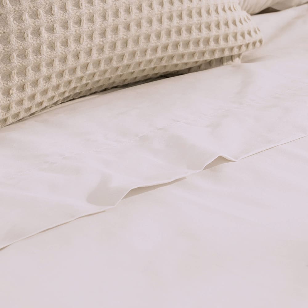 Sábana de algodón orgánico 180 hilos color gris piedra. Cama 135-140cm - Maisons du Monde