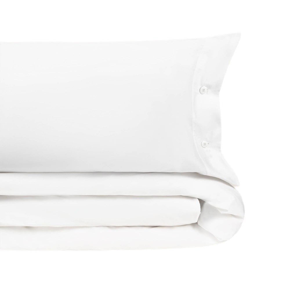 Sábana de algodón orgánico 180 hilos color blanco. Cama 135-140cm