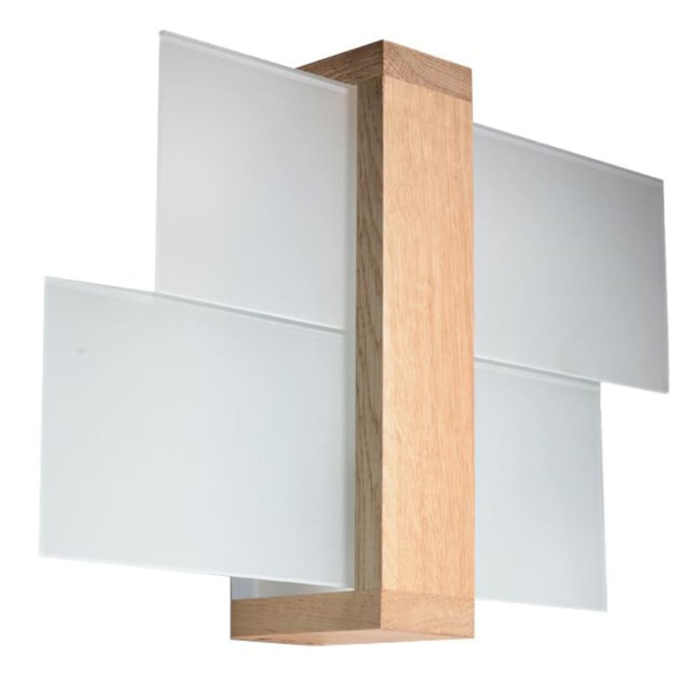 Lámpara de pared madera natural madera/vidrio alt. 30 cm
