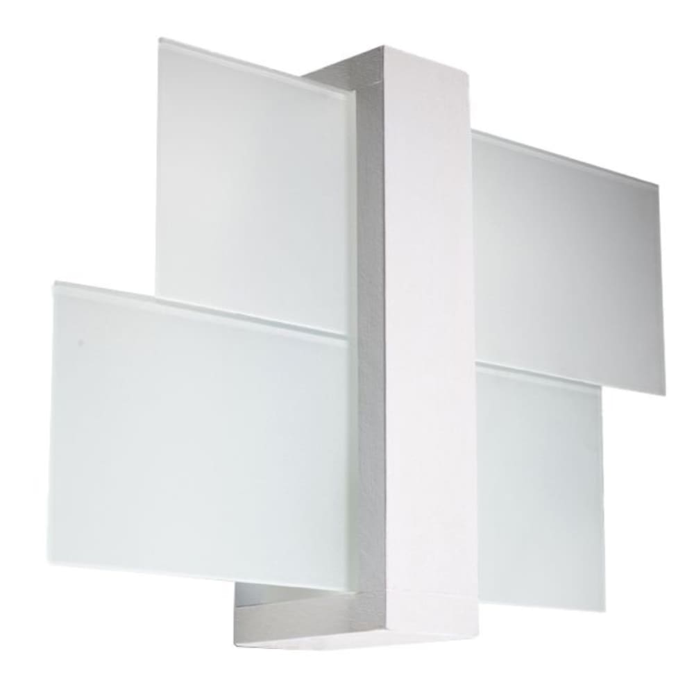 Lámpara de pared blanco madera/vidrio alt. 30 cm