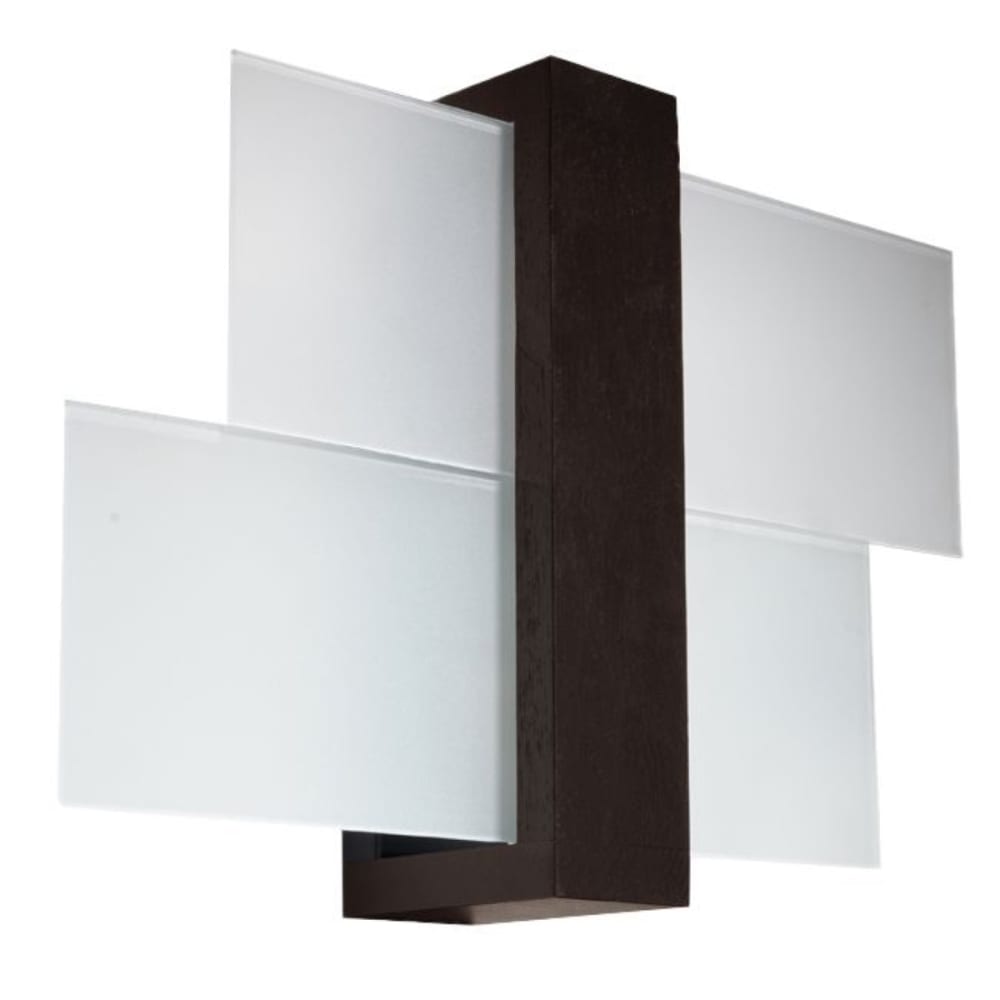 Lámpara de pared desgarrar madera/vidrio alt. 30 cm