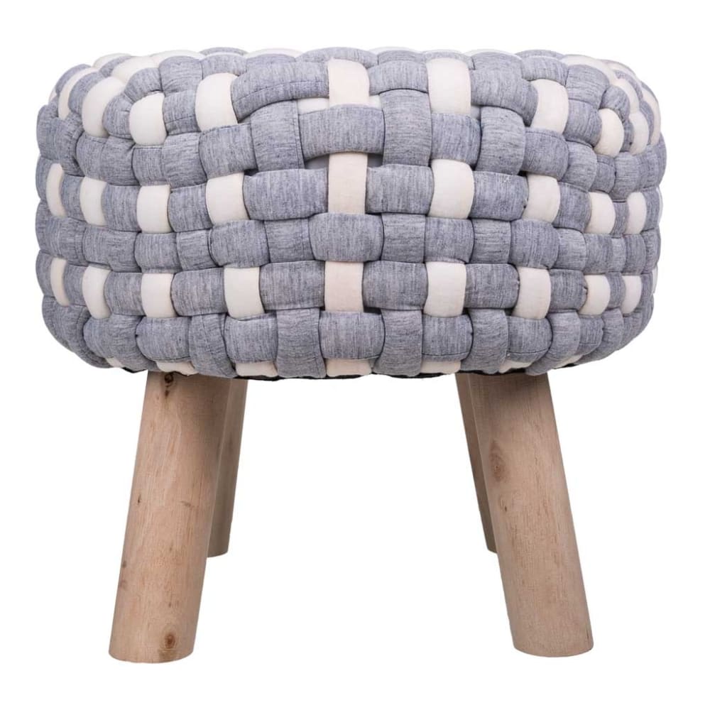 Taburete de madera y algodón trenzado - Maisons du Monde