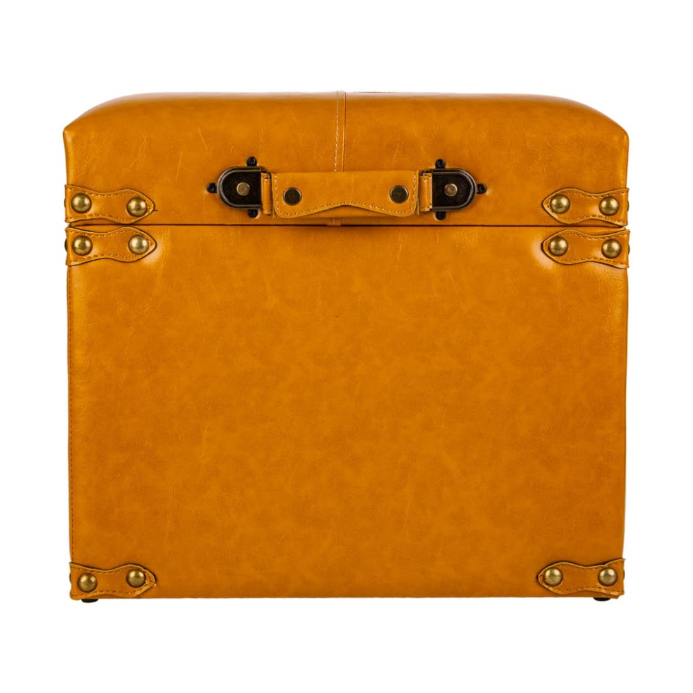 Taburete cajón de polipiel naranja 38x38x35 - Maisons du Monde