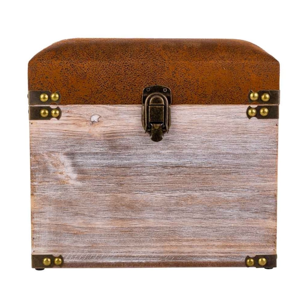 Taburete cajón de madera y polipiel - Maisons du Monde