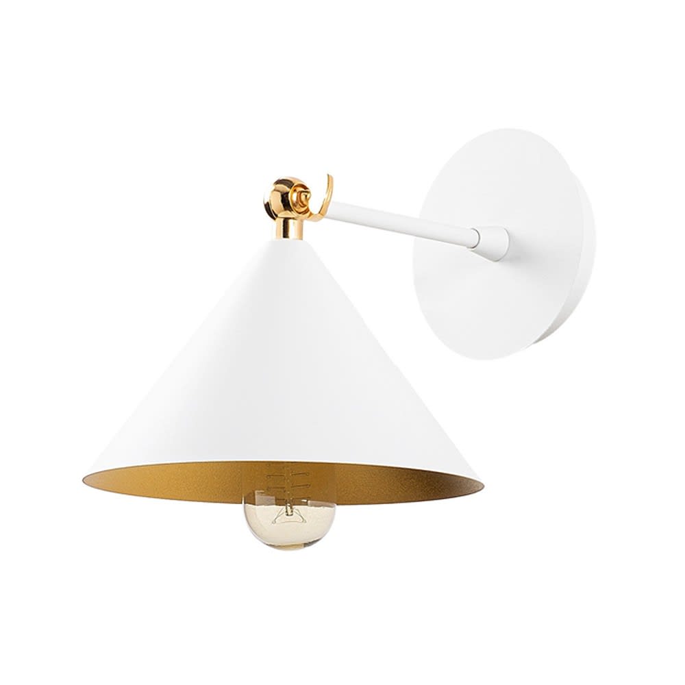 Wonderlamp Applique murale conique blanche avec abat-jour orientable style contemporain - Métal