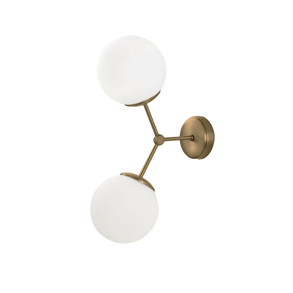 Aplique de pared dorado antiguo 2 luces  y esfera de cristal - Maisons du Monde