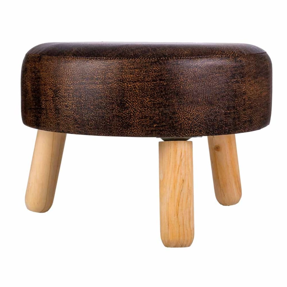 Taburete de madera y polipiel - Maisons du Monde