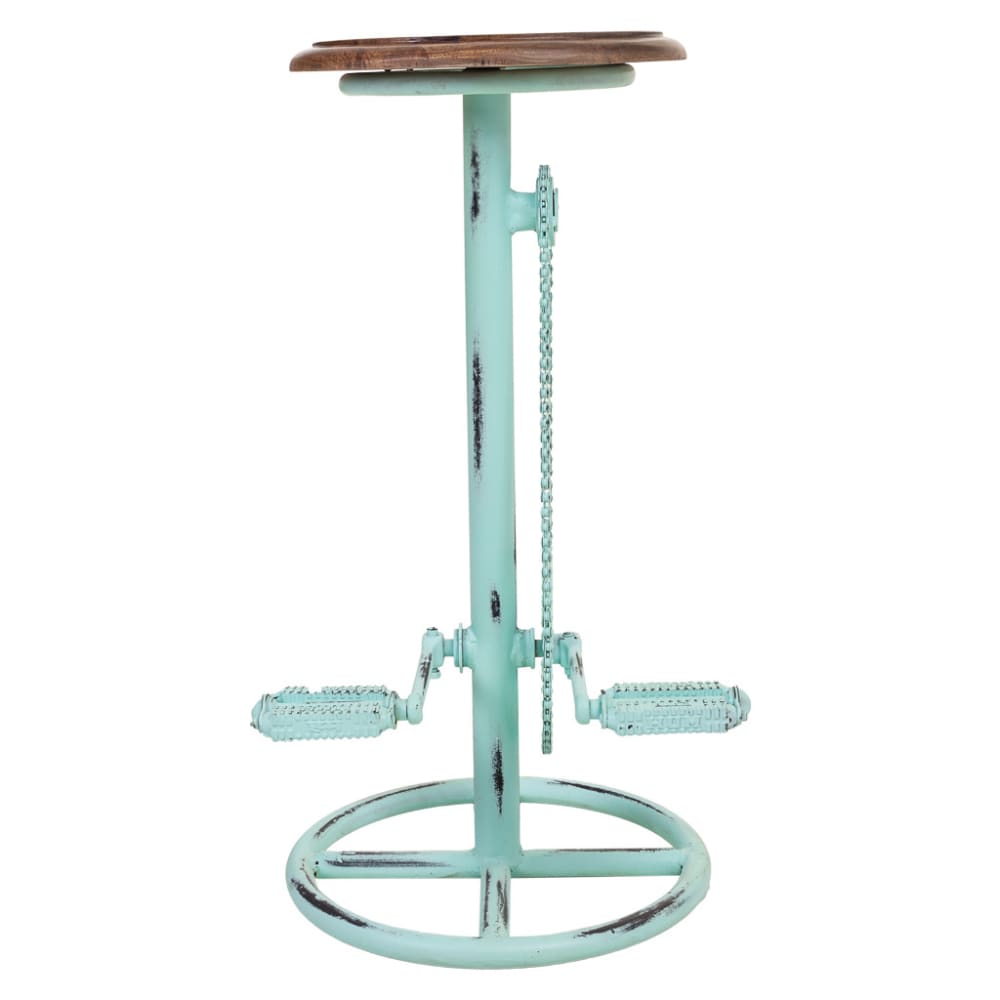 Taburete de madera y metal lacado turquesa 40x40x73h cn - Maisons du Monde