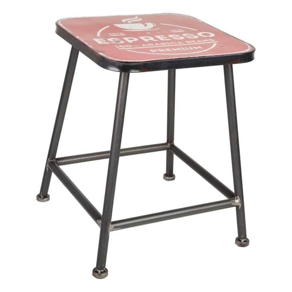 Taburete de metal 38x38x45 rojo