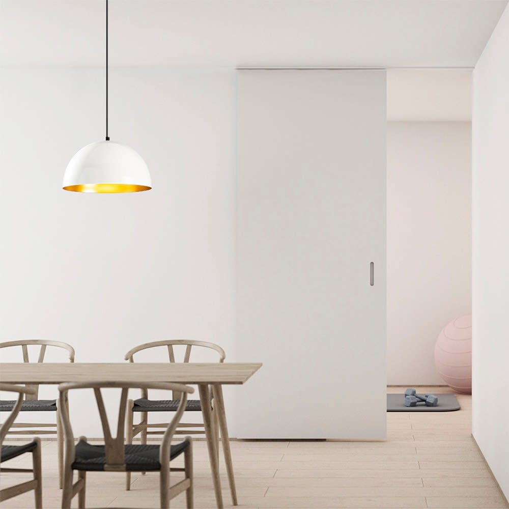 Lámpara colgante blanco con pantalla forma de cúpula - Maisons du Monde