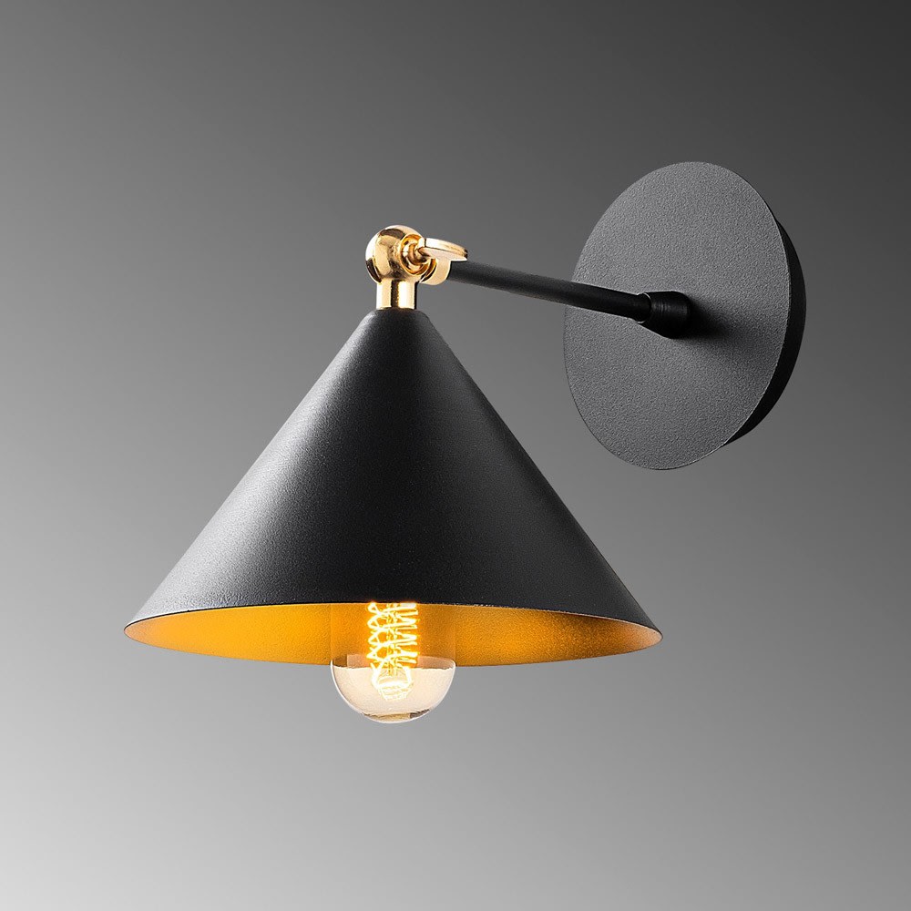 Applique métallique conique noire et orientable - Maisons du Monde